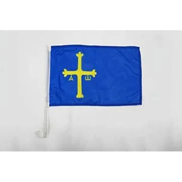 Drapeau de voiture Asturies 45x30cm - Carflag de Asturias - Espagne 30 x 45 cm