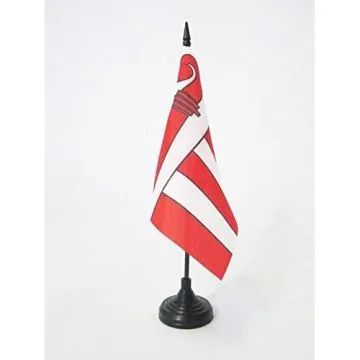 DRAPEAU DE TABLE CANTON DU JURA 15x15cm - PETIT DRAPEAUX DE BUREAU JURA - JU SUISSE 15 x 15 cm