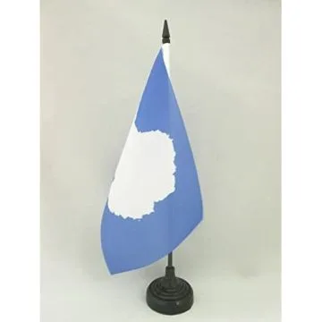 DRAPEAU DE TABLE ANTARTIQUE 21x14cm - PETIT DRAPEAUX DE BUREAU ANTARTIQUE 14 x 21 cm