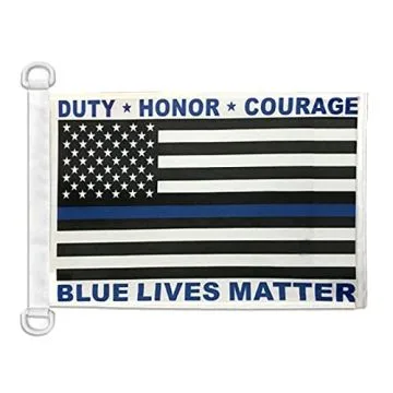Pavillon nautique Blue Lives Matter 45x30 cm Anneaux Plastiques