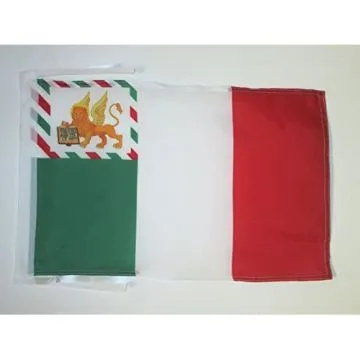DRAPEAU GOUVERNEMENT DE VENISE 45x30cm - PAVILLON RÉVOLUTIONS ITALIE DE 1848 30 x 45 cm haute qualité