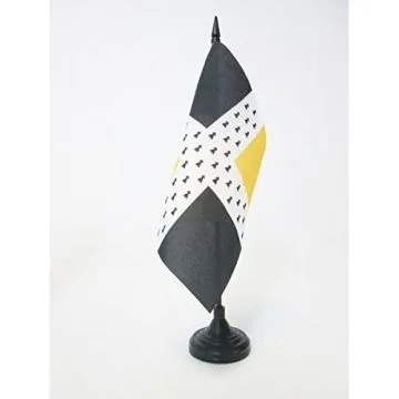 DRAPEAU DE TABLE ORDONNANCE DU RÍ?GIMENT DE BRETAGNE 1651-1740 15x15cm - PETIT DRAPEAUX DE BUREAU INFANTERIE DU ROYAUME DE FRANCE 15 x 15 cm