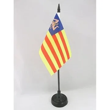 DRAPEAU DE TABLE SICILE INDÉPENDENTISTE 15x10cm - PETIT DRAPEAUX DE BUREAU RÉGIONALISTE SICILIEN - SICILIA 10 x 15 cm