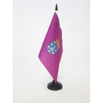 DRAPEAU DE TABLE PROVINCE DE LA COROGNE 21x14cm - PETIT DRAPEAUX DE BUREAU LA CORUÍ?A EN GALICE 14 x 21 cm