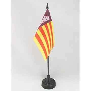 DRAPEAU DE TABLE MAYORQUE 15x10cm - PETIT DRAPEAUX DE BUREAU DE MALLORCA - ESPAGNE 10 x 15 cm