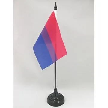 DRAPEAU DE TABLE BISEXUEL 15x10cm - PETIT DRAPEAUX DE BUREAU BISEXUEL - ARC EN CIEL - RAINBOW 10 x 15 cm