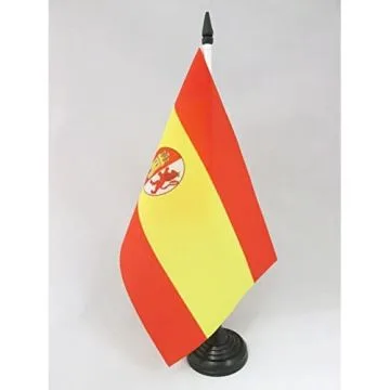 DRAPEAU DE TABLE ESPAGNE NATIONALISTE 1936-1938 21x14cm - PETIT DRAPEAUX DE BUREAU NATIONALISTES ESPAGNOLS 14 x 21 cm
