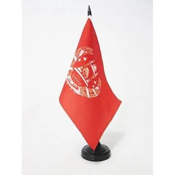 DRAPEAU DE TABLE ETENDARD ROYAL D\'AFGHANISTAN 1931-1973 21x14cm - PETIT DRAPEAUX DE BUREAU ROYAUME AFGHAN 14 x 21 cm