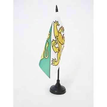 DRAPEAU DE TABLE CANTON DE THURGOVIE 15x15cm - PETIT DRAPEAUX DE BUREAU THURGAU - TG SUISSE 15 x 15 cm