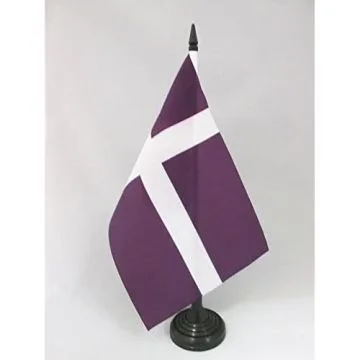 DRAPEAU DE TABLE PROTESTANTISME 21x14cm - PETIT DRAPEAUX DE BUREAU PROTESTANT - RELIGION PROTESTANTE 14 x 21 cm