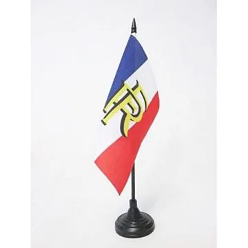 DRAPEAU DE TABLE RÍ?PUBLIQUE FRANÍ?AISE RF 15x15cm - PETIT DRAPEAUX DE BUREAU BLASON FRANCE 15 x 15 cm