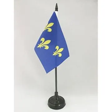 DRAPEAU DE TABLE ILE-DE-FRANCE 15x10cm - PETIT DRAPEAUX DE BUREAU FRANCILIEN - PROVINCE 10 x 15 cm