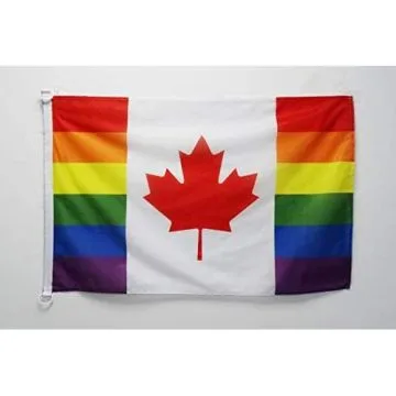 Drapeau Canada Arc-en-Ciel 90x60cm - Drapeau canadien gay 60 x 90 cm Spécial Extérieur - Drapeaux