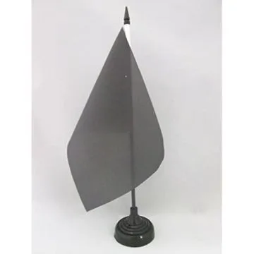 DRAPEAU DE TABLE UNICOLORE NOIR 21x14cm - PETIT DRAPEAUX DE BUREAU DE COULEUR NOIRE 14 x 21 cm