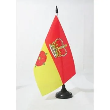 DRAPEAU DE TABLE COMTÍ? DE HAMPSHIRE 21x14cm - PETIT DRAPEAUX DE BUREAU COUNTY OF HANTS. - ANGLETERRE 14 x 21 cm