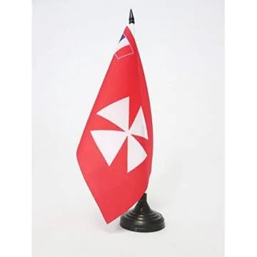 DRAPEAU DE TABLE ROYAUME COUTUMIER Dâ??UVÍ?A 21x14cm - PETIT DRAPEAUX DE BUREAU WALLIS 14 x 21 cm