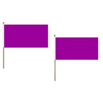DRAPEAU UNICOLORE VIOLET 45x30cm HAMPE en bois - LOT DE 10 DRAPEAUX DE COULEUR VIOLETTE 30 x 45 cm
