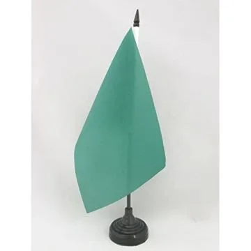 DRAPEAU DE TABLE LIBYE ANCIEN 21x14cm - PETIT DRAPEAUX DE BUREAU LIBYEN 14 x 21 cm