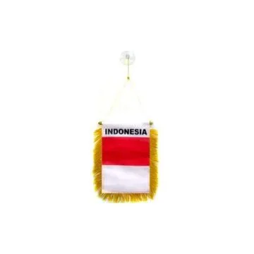 FANION INDONÉSIE 15x10cm - Mini drapeau INDONÉSIEN 10 x 15 cm spécial voiture - Bannière