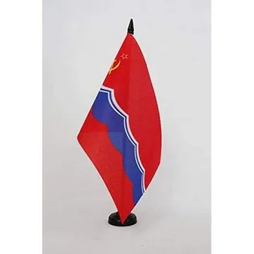 Drapeau de table République socialiste soviétique d\'Estonie 1940-1990 21x14cm - PETIT Drapeaux DE BUREAU de la RSSE d\'URSS 14 x 21 cm