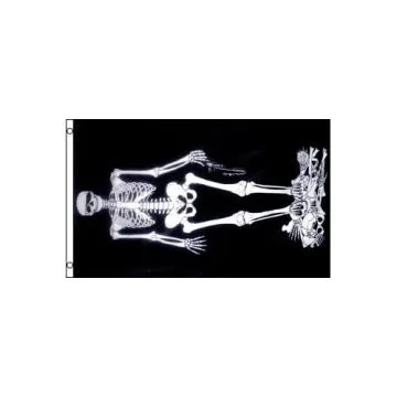 DRAPEAU SQUELETTE HUMAIN 150x90cm - DRAPEAU PIRATE 90 x 150 cm - DRAPEAUX