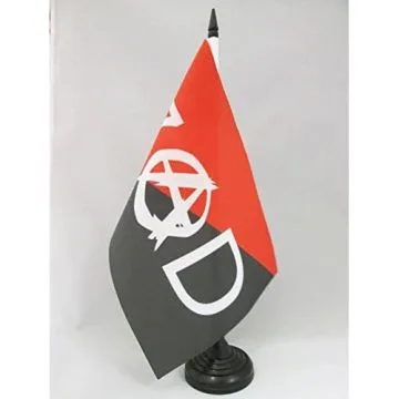 DRAPEAU DE TABLE ANARCHIE ZAD 21x14cm - PETIT DRAPEAUX DE BUREAU ZONE À DÉFENDRE - ZADISTE 14 x 21 cm