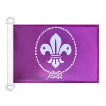 Pavillon nautique Scouts Violet 45x30 cm Anneaux Plastiques