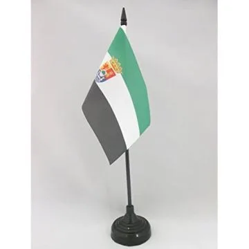 DRAPEAU DE TABLE ESTRÉMADURE 15x10cm - PETIT DRAPEAUX DE BUREAU DE EXTREMADURA - ESPAGNE 10 x 15 cm