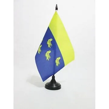 DRAPEAU DE TABLE COMTÍ? DU SUSSEX DE L\'OUEST 21x14cm - PETIT DRAPEAUX DE BUREAU COUNTY OF WEST SUSSEX - ANGLETERRE 14 x 21 cm