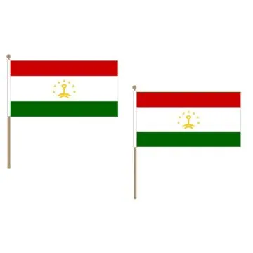 DRAPEAU TADJIKISTAN 45x30cm HAMPE en bois - LOT DE 10 DRAPEAUX TADJIK 30 x 45 cm