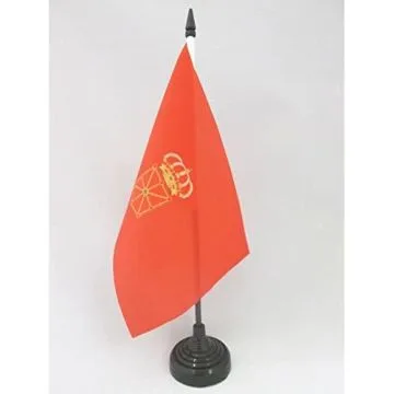 DRAPEAU DE TABLE NAVARRE 21x14cm - PETIT DRAPEAUX DE BUREAU DE NAVARRA - ESPAGNE 14 x 21 cm