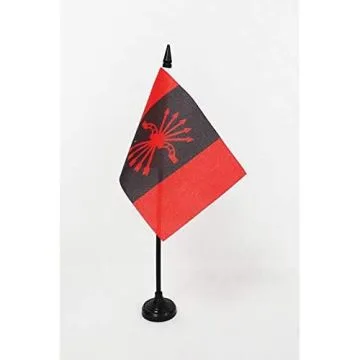 DRAPEAU DE TABLE PHALANGE ESPAGNOLE 15x10cm - PETIT DRAPEAUX DE BUREAU NATIONALISTE GUERRE D\'ESPAGNE 10 x 15 cm