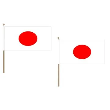 DRAPEAU JAPON 45x30cm HAMPE en bois - LOT DE 10 DRAPEAUX JAPONAIS 30 x 45 cm