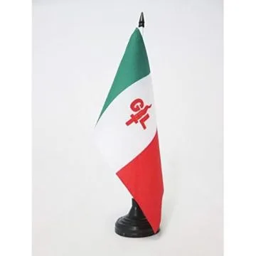 DRAPEAU DE TABLE ITALIE GIUSTIZIA E LIBERTÍ? 21x14cm - PETIT DRAPEAUX DE BUREAU COLONNA ITALIANA 14 x 21 cm
