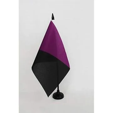 Drapeau de table Anarcha-féminisme 21x14cm - PETIT Drapeaux DE BUREAU féminisme libertaire 14 x 21 cm