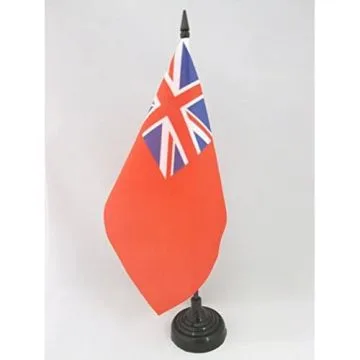 DRAPEAU DE TABLE ROYAUME-UNI RED ENSIGN 21x14cm - PETIT DRAPEAUX DE BUREAU PAVILLON MARINE UK - ROYAL NAVY 14 x 21 cm