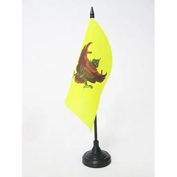 DRAPEAU DE TABLE ETENDARD ROYAL DE THAILANDE 15x15cm - PETIT DRAPEAUX DE BUREAU ROI THAILANDAIS 15 x 15 cm
