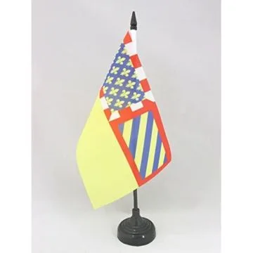 DRAPEAU DE TABLE CÔTE D\'OR 21x14cm - PETIT DRAPEAUX DE BUREAU DÉPARTEMENT FRANÇAIS - BOURGOGNE 14 x 21 cm