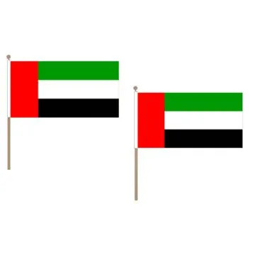 DRAPEAU EMIRATS ARABES UNIS 45x30cm HAMPE en bois - LOT DE 10 DRAPEAUX Í?MIRATI 30 x 45 cm