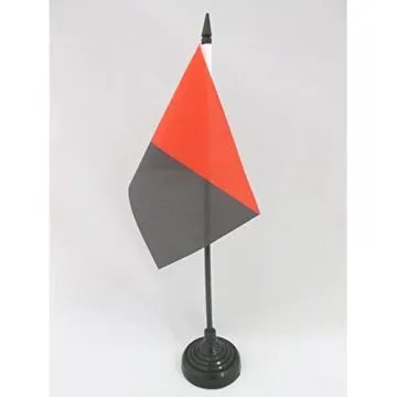 DRAPEAU DE TABLE ANARCHO-SYNDICALISME 15x10cm - PETIT DRAPEAUX DE BUREAU ANARCHIQUE - ANARCHIE 10 x 15 cm