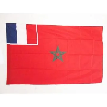 DRAPEAU PROTECTORAT FRANÍ?AIS AU MAROC 1912-1956 150x90cm - DRAPEAU DU MAROC FRANÍ?AIS 90 x 150 cm Fourreau pour hampe