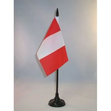 DRAPEAU DE TABLE PÉROU SANS ARMOIRIES 15x10cm - PETIT DRAPEAUX DE BUREAU CIVIL PÉRUVIEN 10 x 15 cm