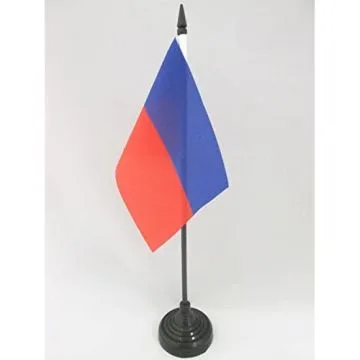 DRAPEAU DE TABLE HAÏTI CIVIL 15x10cm - PETIT DRAPEAUX DE BUREAU HAÏTIEN 10 x 15 cm