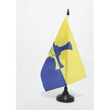 DRAPEAU DE TABLE COMTÍ? DE DURHAM 21x14cm - PETIT DRAPEAUX DE BUREAU COUNTY OF DURHAM - ANGLETERRE 14 x 21 cm