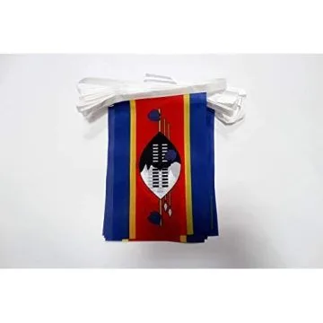Guirlande 6 mètres 20 Drapeaux Swaziland 21x15 cm - Drapeau swazi 15 x 21 cm