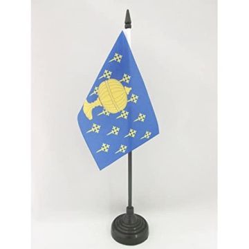 DRAPEAU DE TABLE ROYAUME DE GALICE 409-1833 15x10cm - PETIT DRAPEAUX DE BUREAU ROYAL GALICIEN - REINO DE GALICIA 10 x 15 cm