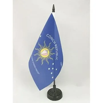 DRAPEAU DE TABLE CONCH REPUBLIC 21x14cm - PETIT DRAPEAUX DE BUREAU KEY WEST 14 x 21 cm