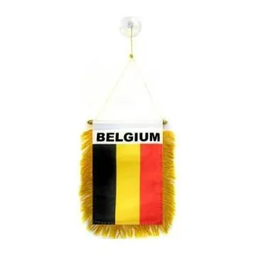 FANION BELGIQUE 15x10cm - Mini drapeau BELGE 10 x 15 cm spécial voiture - Bannière