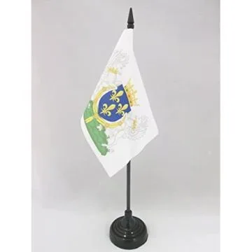 DRAPEAU DE TABLE BLASON ROYAUME DE FRANCE CHARLES VI 15x10cm - PETIT DRAPEAUX DE BUREAU ROYALISTE FRANÇAIS 10 x 15 cm