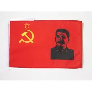 DRAPEAU URSS AVEC STALINE 45x30cm - PAVILLON COMMUNISTE STALINIEN 30 x 45 cm haute qualité